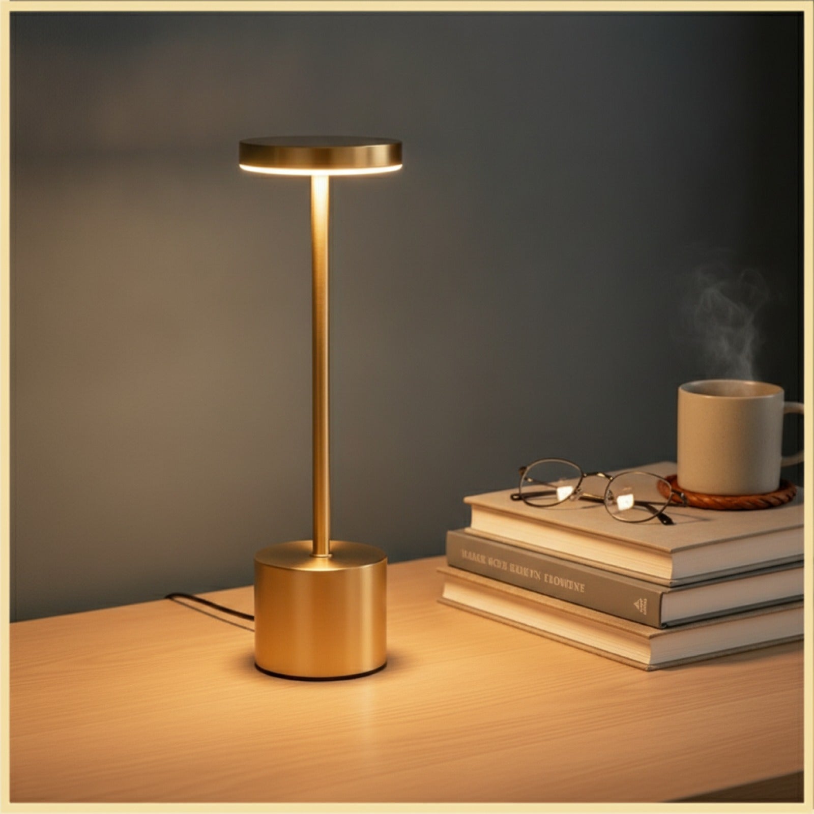 Lampe de Table LED Tactile Rechargeable USB - Veilleuse Portable Sans Fil